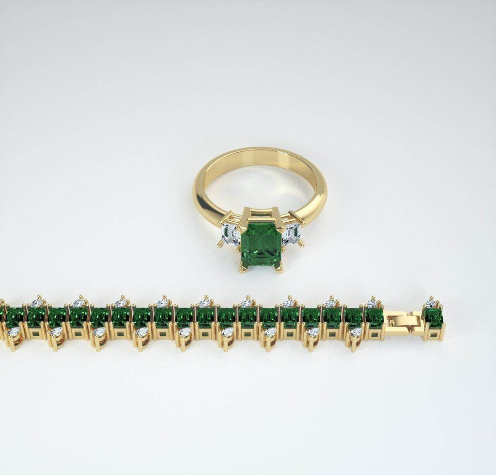 Emerald Bracelet the Earth jewelry collection Designed by Tanin - Trendolla Jewelry