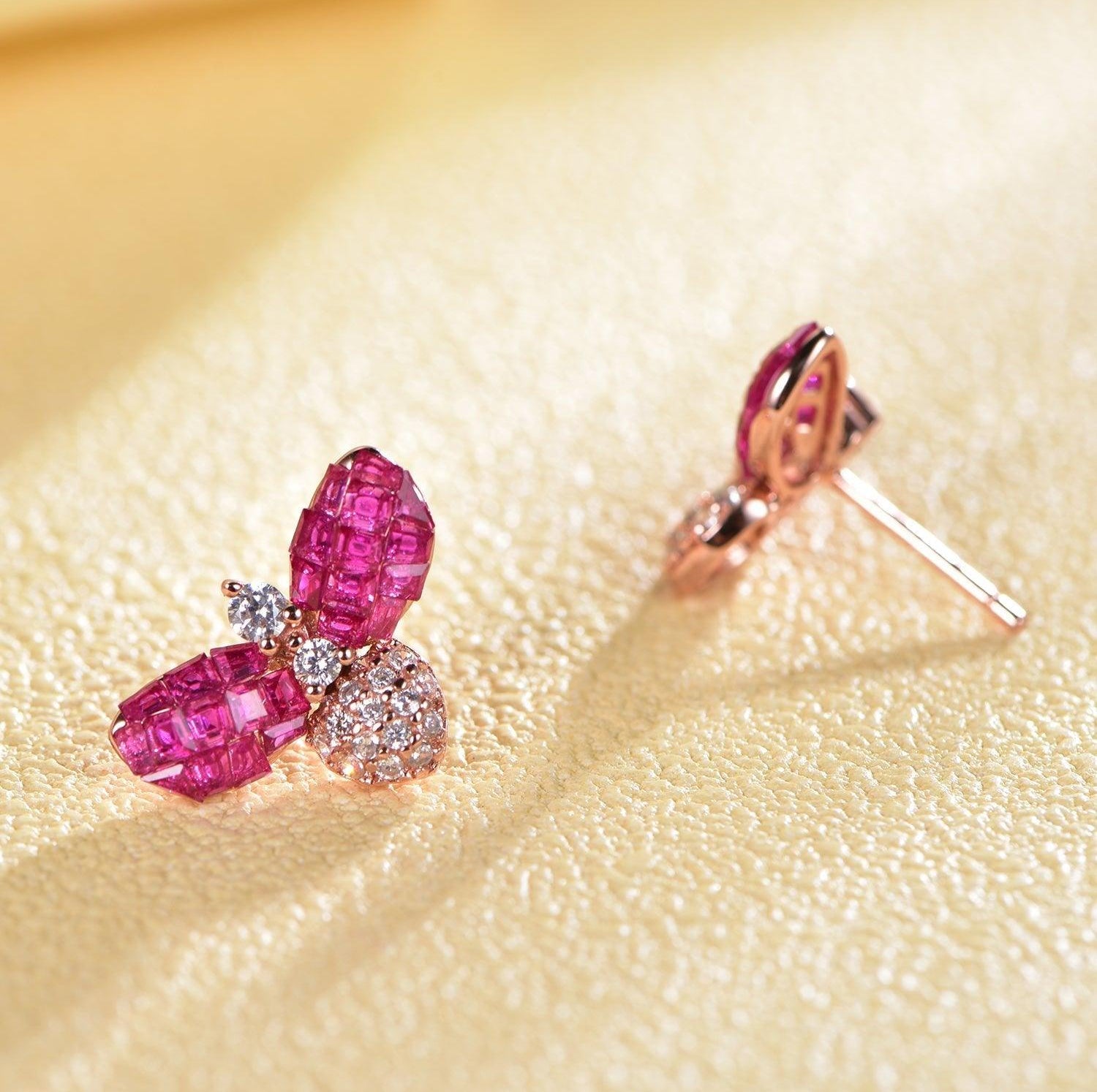 Trendolla Bee Design Sterling Silver Earrings - Trendolla Jewelry