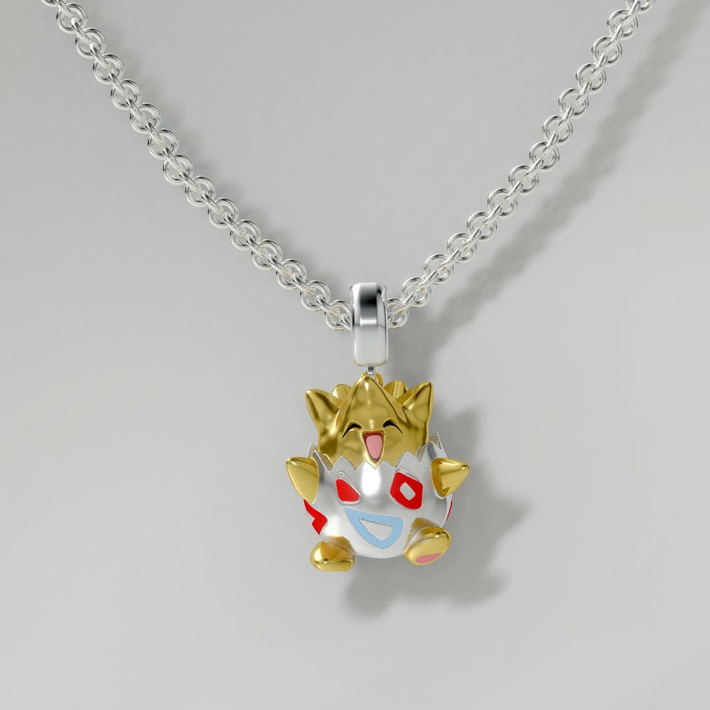 Togepi Pokemon Pandora Fit Charm Necklace, 925 Sterling Silver - Trendolla Jewelry