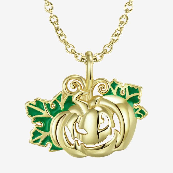Trendolla Sterling Silver Halloween Evil Pumpkin Necklace - Trendolla Jewelry